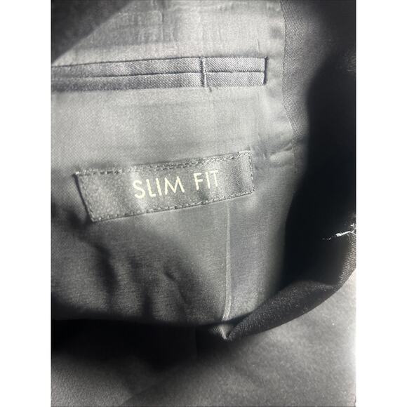 Jos A Bank Travelers Collection Mens 42XL Slim Fit Black Suit Jacket Blazer Wool - Picture 10 of 10